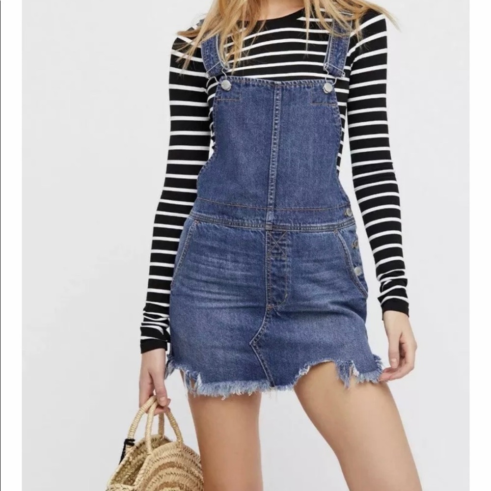 Free People Torn Jumper Overall Dress
